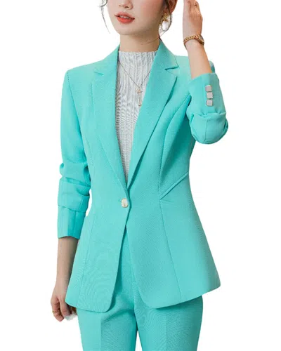 Shop Bossy Chic 2pc Blazer & Pant Set In Blue