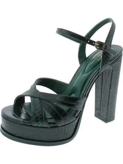 Shop Jessica Simpson Giddings Womens Buckle Platform Sandals In Green