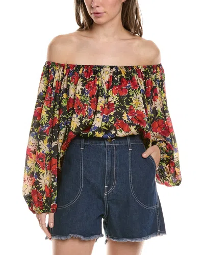 The Great Palmette Floral Top In Hidden Garden In Multi