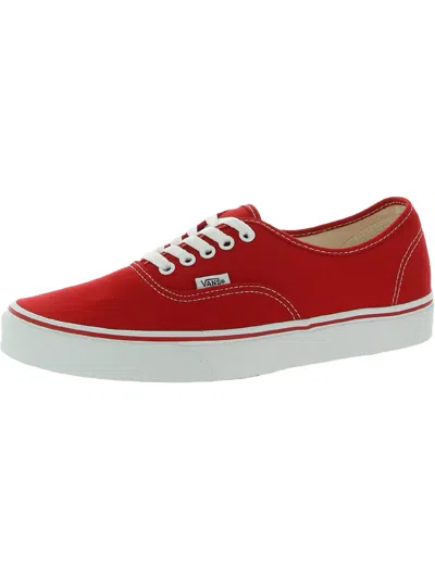 Shop Vans Authentic Mens Fitness Running Skate Shoes In Red