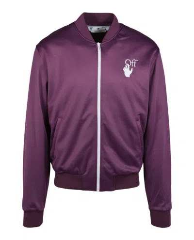 Shop Off-white Hands Off Track Jacket In Purple