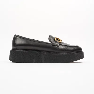 Shop Ferragamo Loafer Leather In Black
