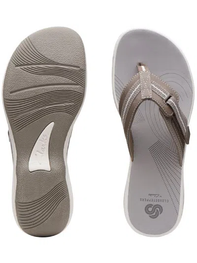 Shop Cloudsteppers By Clarks Brinkley Jazzh Womens Toe-post Cushioned Footbed Flip-flops In Beige