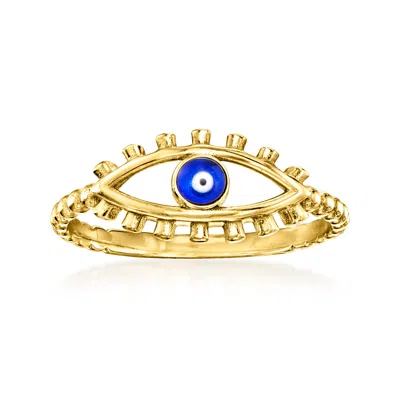 Shop Canaria Fine Jewelry Canaria 10kt Yellow Gold Evil Eye Ring With Multicolored Enamel