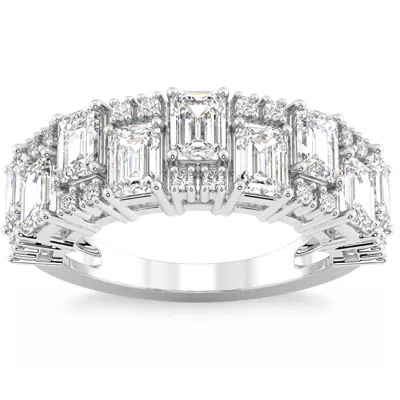 Pompeii3 3ct Emerald Cut Wedding Ring Anniversary Band 14k Gold Lab Grown In Multi