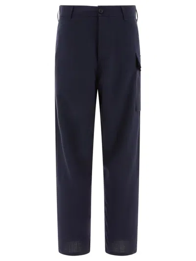 Shop Marni Tropical Wool Trousers In Blue