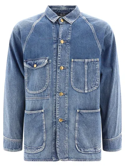 Shop Orslow "1950's" Overshirt Jacket In Blue