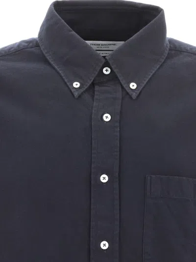 Shop Thom Browne "4-bar" Shirt In Blue