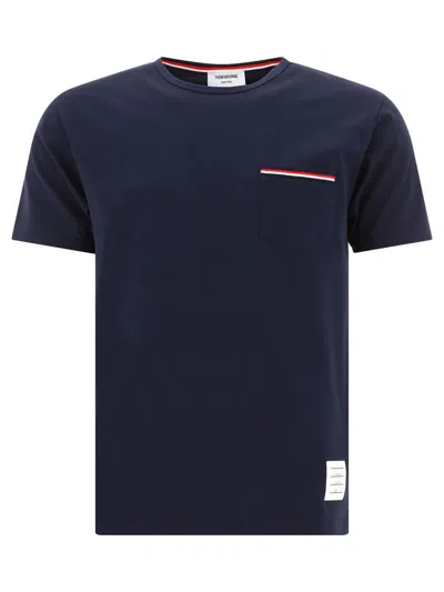 Shop Thom Browne "rwb Pocket" T-shirt In Blue