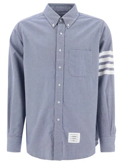 Shop Thom Browne "4 Bar" Shirt In Blue