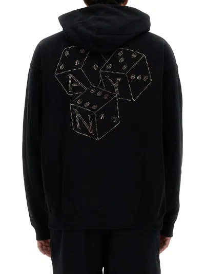 Shop Awake Ny "says Rhinestone" Sweatshirt In Black