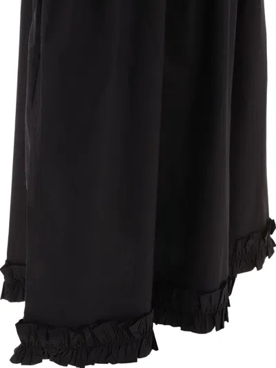 Shop Ganni Poplin Smock Midi Dress In Black