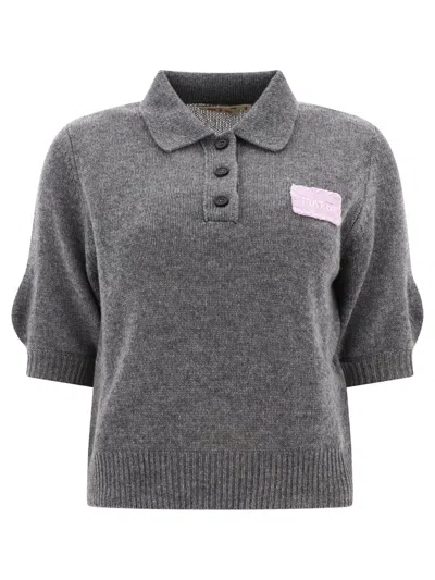 Shop Marni "logo Patch" Polo Shirt In Grey