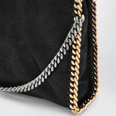 Shop Stella Mccartney Black/gold/silver Falabella Fold Over Bag