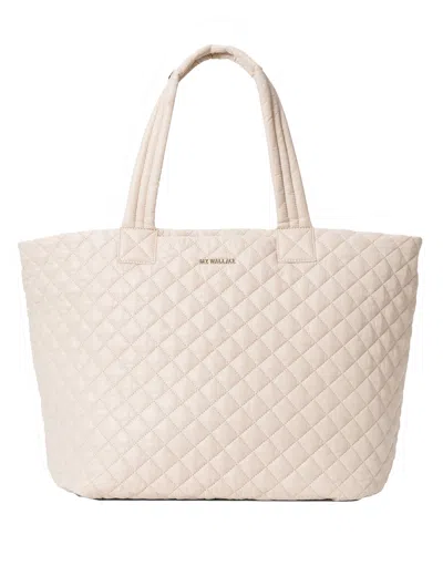 Shop Mz Wallace Large Metro Tote Deluxe In Cream