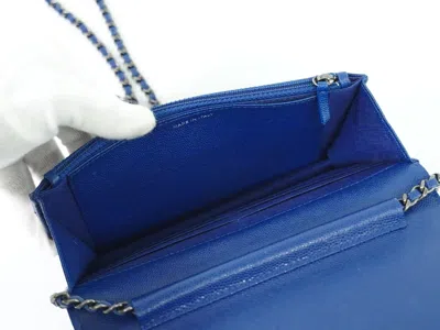 Pre-owned Chanel Boy Blue Leather Wallet  ()