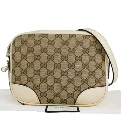 Shop Gucci Bree Beige Canvas Shoulder Bag ()