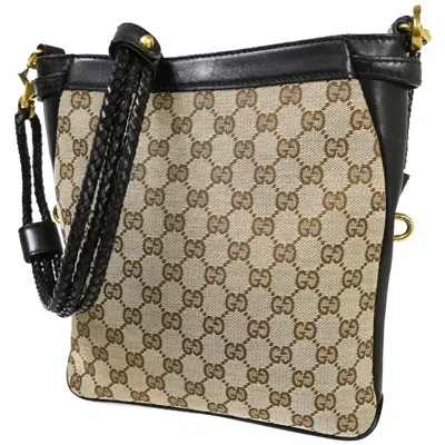 Shop Gucci Gg Canvas Beige Canvas Shoulder Bag ()