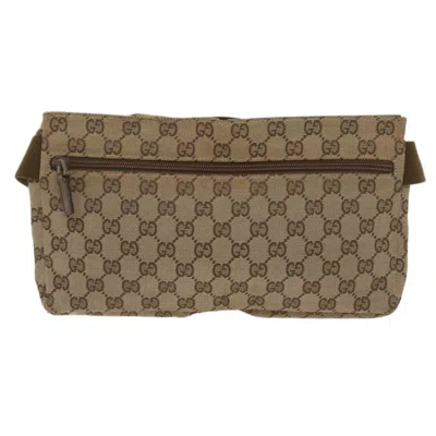 Shop Gucci Sherry Beige Canvas Shoulder Bag ()