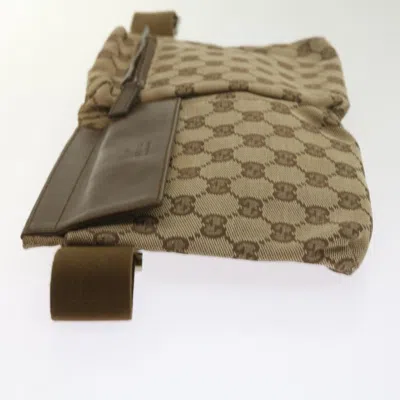 Shop Gucci Sherry Beige Canvas Shoulder Bag ()