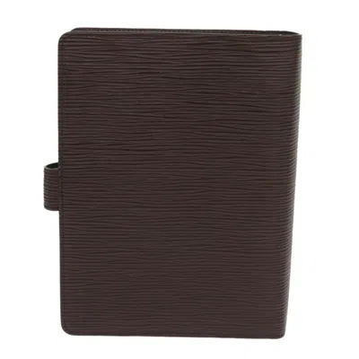 Pre-owned Louis Vuitton Agenda Cover Burgundy Leather Wallet  ()