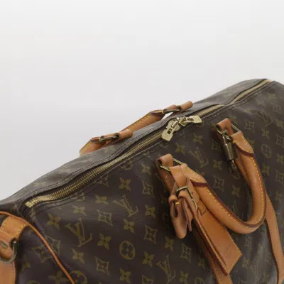 Pre-owned Louis Vuitton Keepall Bandouliere 55 Brown Canvas Travel Bag ()