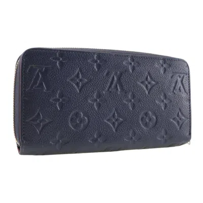 Pre-owned Louis Vuitton Zippy Navy Leather Wallet  ()
