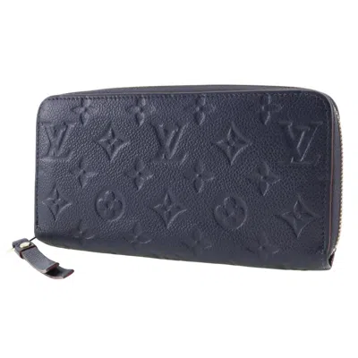 Pre-owned Louis Vuitton Zippy Navy Leather Wallet  ()