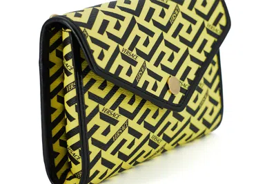 Shop Versace Radiant Yellow Canvas-leather Pouch Shoulder Women's Bag
