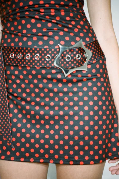 Pf24 Alisha Dress In Black Polka Dot