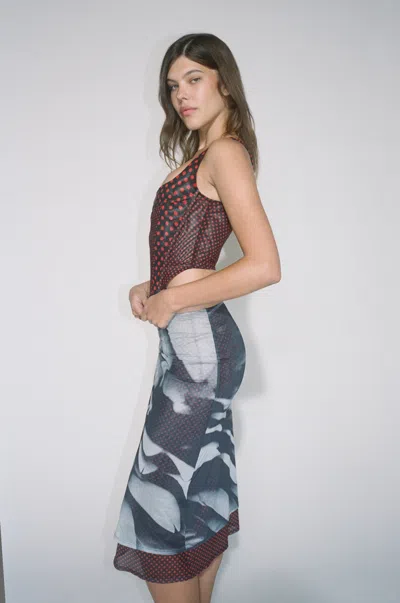 Pf24 Campbell Corset In Black Polka Dot