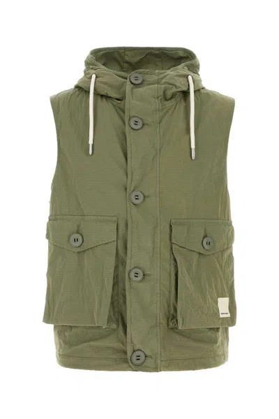 Emporio Armani Gilet In Misto Cotone Verde Uomo In Green