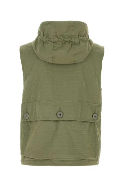 Emporio Armani Gilet In Misto Cotone Verde Uomo In Green