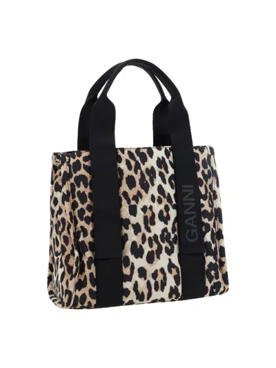 Shop Ganni Handbags In Leopard