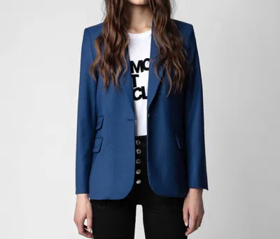 Shop Zadig & Voltaire Venus Tailored Blazer In Blueberry