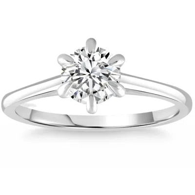 Pompeii3 .90ct Diamond Solitaire Engagement Ring 14k Gold Lab Grown 6-prong In Multi