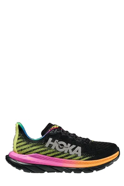 Shop Hoka Men's Mach 5 Running Shoes - D/medium Width In Black Rainbow In Multi