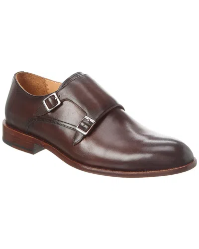 Shop Curatore Double Monk Leather Oxford In Brown