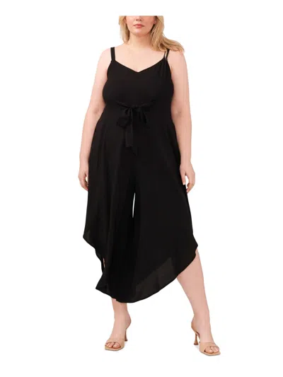 Shop Vince Camuto Plus Island Oasis Womens Knit Rayon Jumpsuit In Black