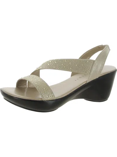 Shop Karen Scott Parney Womens Embellished Slip On Slingback Sandals In Silver
