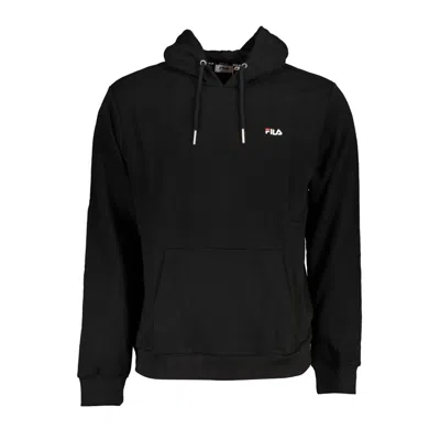 Shop Fila Sleek Hooded Sweatshirt With Men's Embroidery In Black