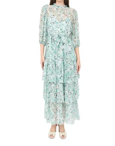 Shop Christy Lynn Sara Midi Dress In Teal Vintage Floral In Multi