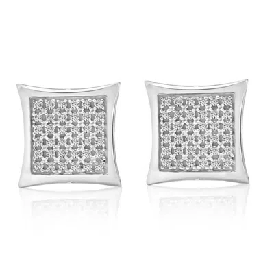 Pompeii3 1/3ct Natural Diamond Pave Square Framed Womens Earrings In White Or Yellow Gold In White