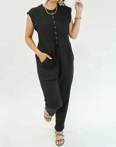 Shop Entro Fall Travels Jumpsuit In Black