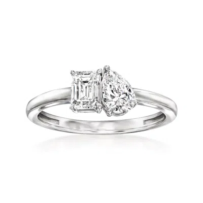 Shop Ross-simons Diamond Toi Et Moi Ring In 14kt White Gold