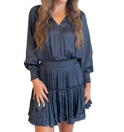 Shop Reset By Jane Maya Long Sleeve Dress In Navy In Blue