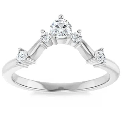 Shop Pompeii3 1/2ct Diamond V Shape Contour Wedding Guard Ring Lab Grown 14k Gold In Multi
