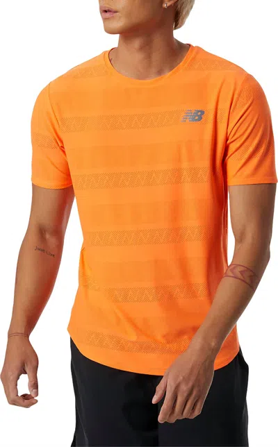 Shop New Balance Q Speed Jaqcuard Short Sleeve In Orange Vib In Multi
