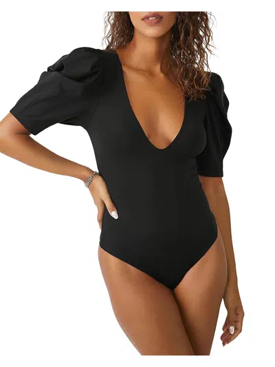 Shop Intimately Free People Va Va Voop Womens Solid Nylon Bodysuit In Black