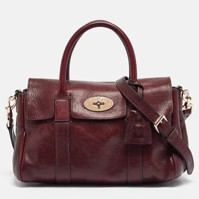 Shop Mulberry Leather Small Bayswater Satchel In Red